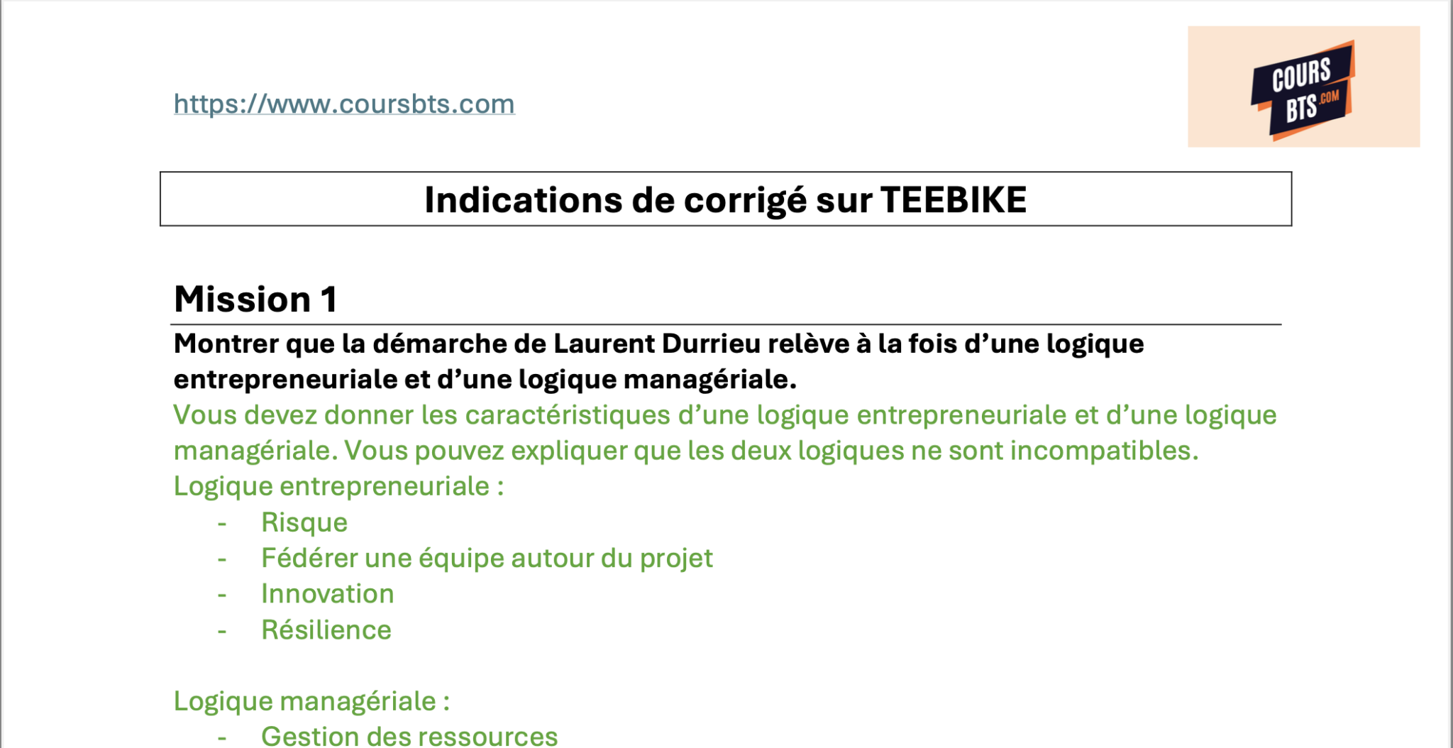 Sujet et corrigé CEJM 2021 Teebike